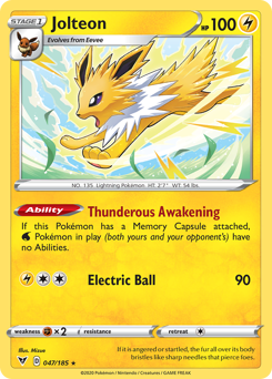 Jolteon 047  SWSH04 Vivid Voltage - Rare