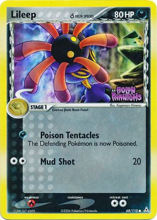 Lileep (Delta Species) 068  - Reverse Holofoil Holon Phantoms - Common