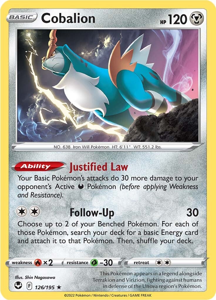 Cobalion 126  SWSH12 Silver Tempest - Rare