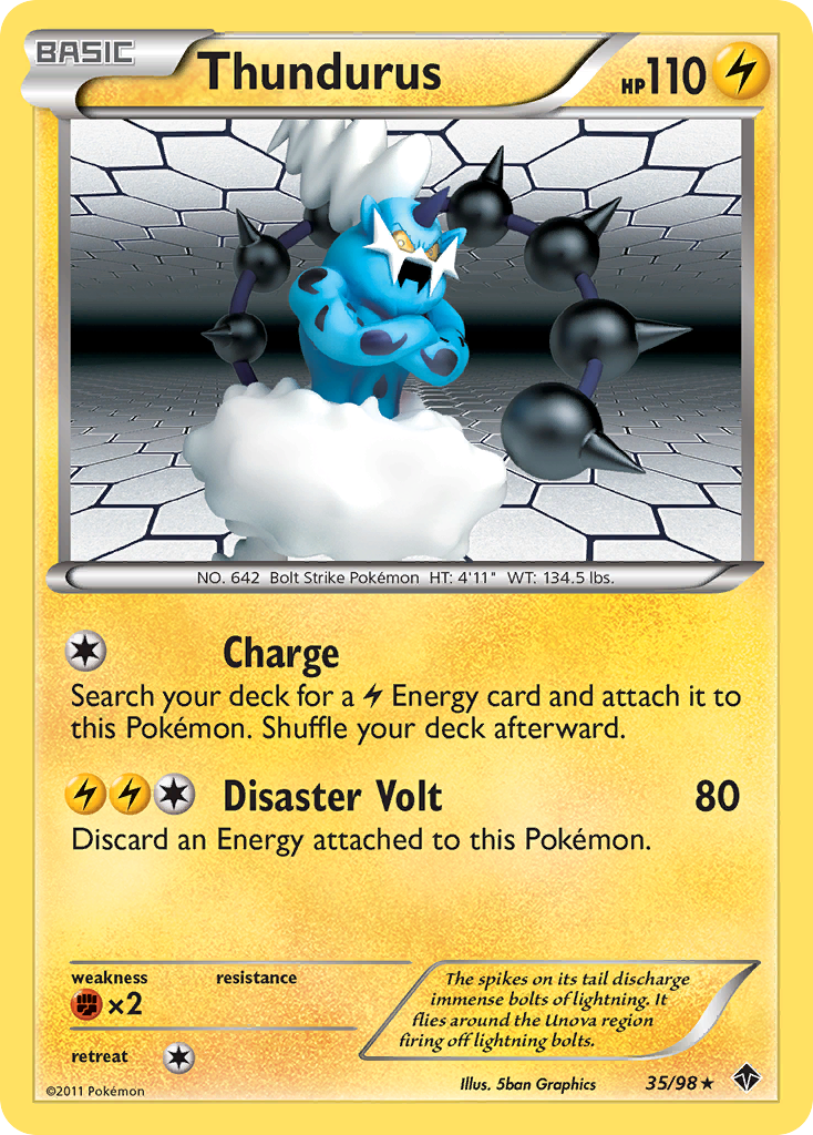 Thundurus  - Holofoil Emerging Powers - Holo Rare