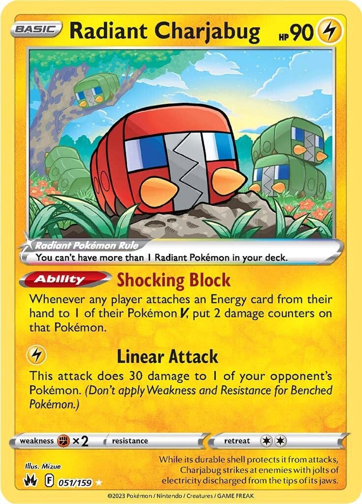 Radiant Charjabug 051  - Holofoil SWSH Crown Zenith - Radiant Rare