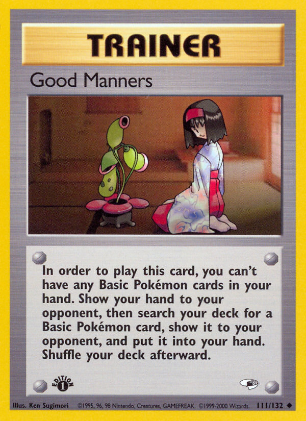 Good Manners 111  - 1st Edition Gym Heroes - Uncommon