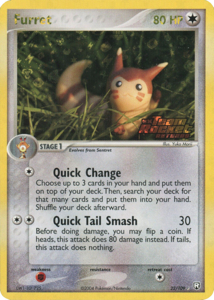 Furret 022  - Reverse Holofoil Team Rocket Returns - Rare