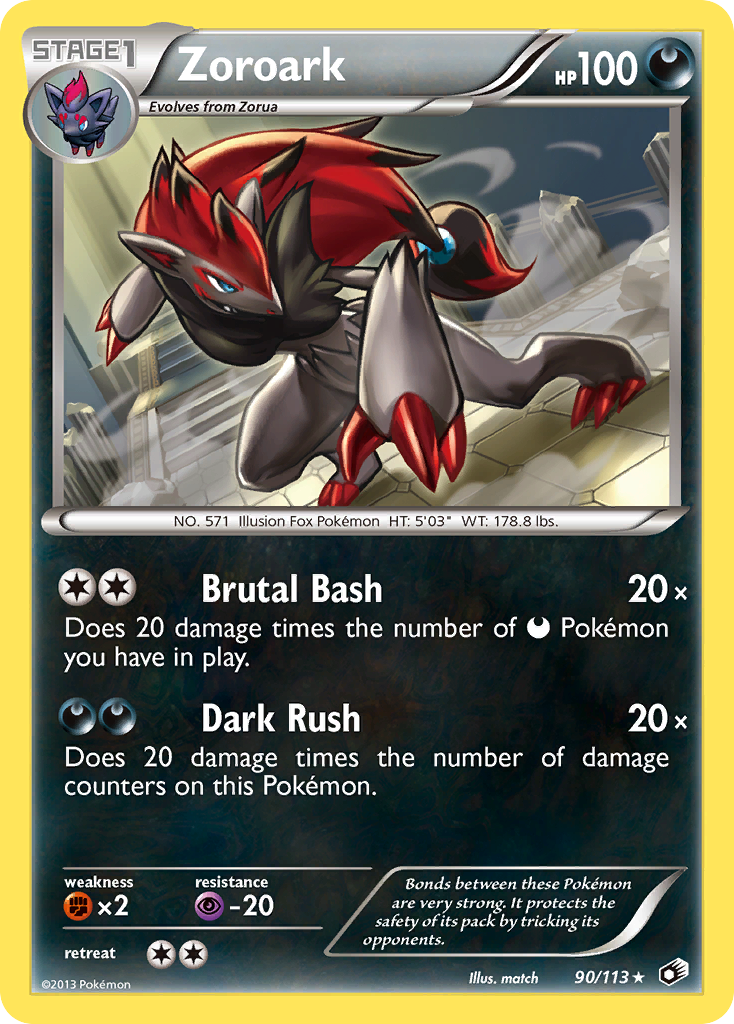 Zoroark 090  - Holofoil Legendary Treasures - Holo Rare
