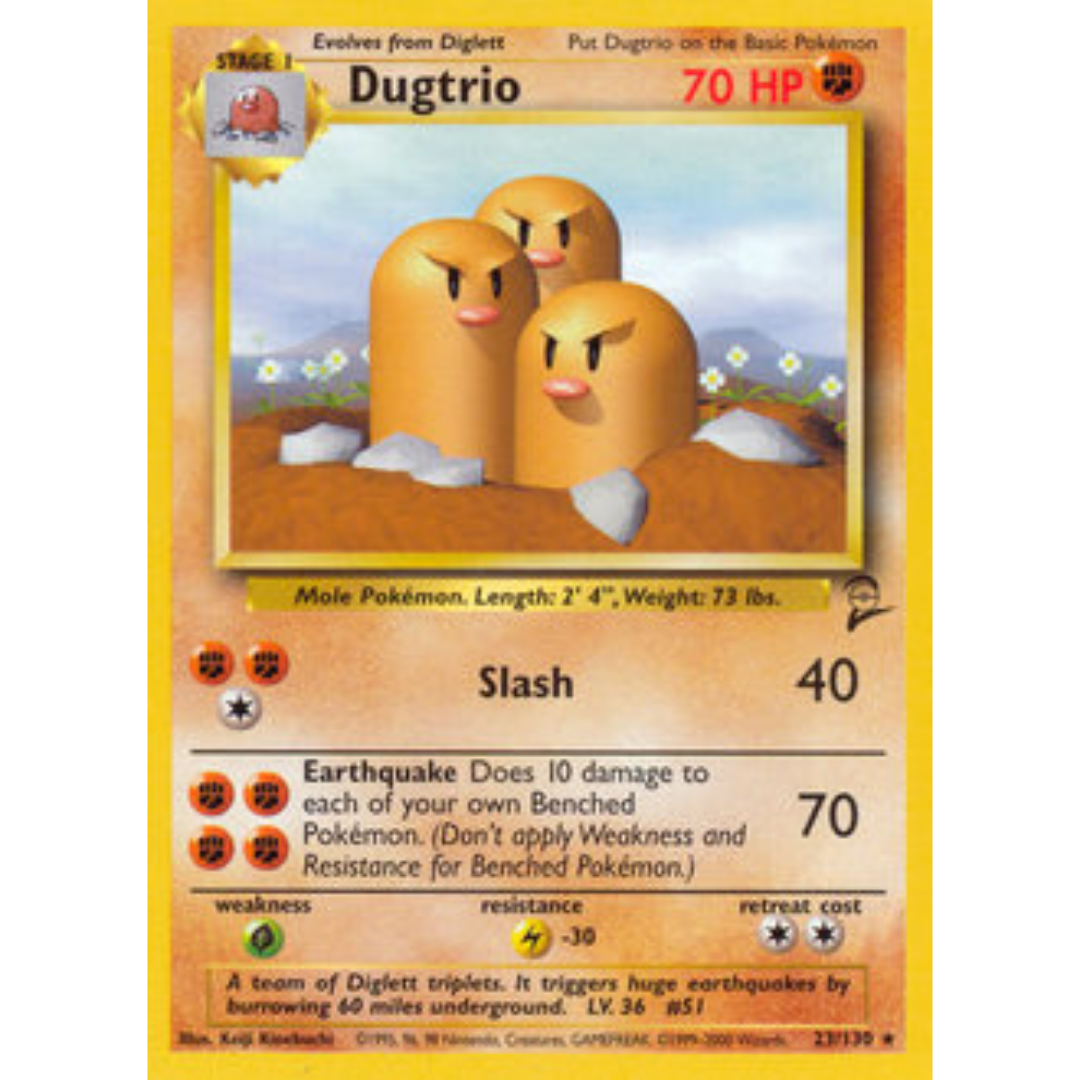 Dugtrio 023  Base Set 2 - Rare