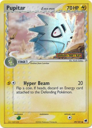 Pupitar (Delta Species) 059  - Reverse Holofoil Dragon Frontiers - Common