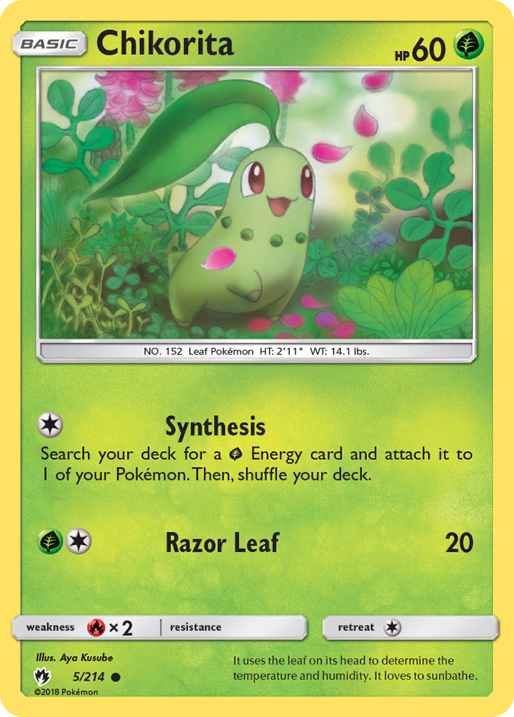 Chikorita (5) 005  SM  Lost Thunder - Common