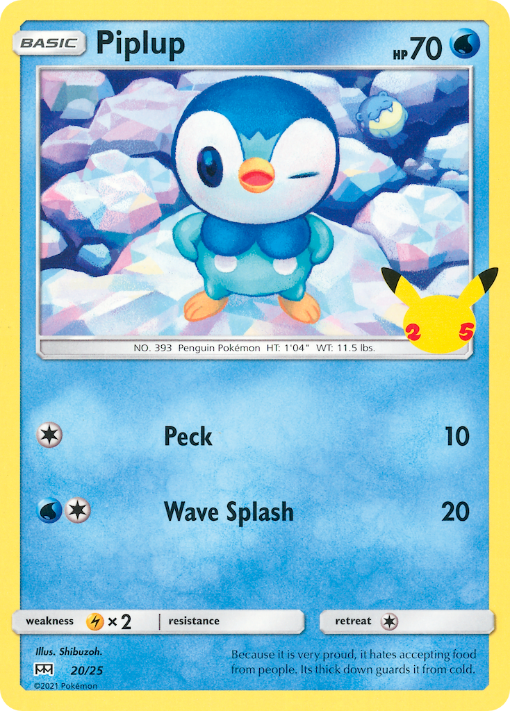 Piplup 020/25  McDonalds 25th Anniversary Promos - Promo
