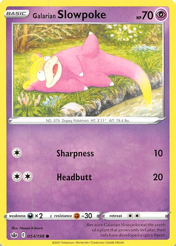 Galarian Slowpoke 054  SWSH06 Chilling Reign - Common