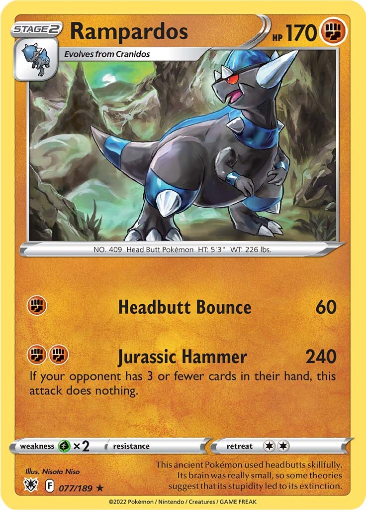 Rampardos 077  - Holofoil SWSH10 Astral Radiance - Holo Rare