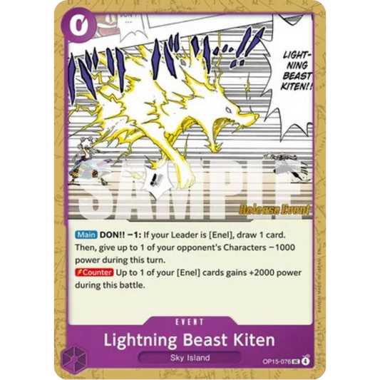 Lightning Beast Kiten (OP15-076) - Adventure on Kami's Island Release Event Cards