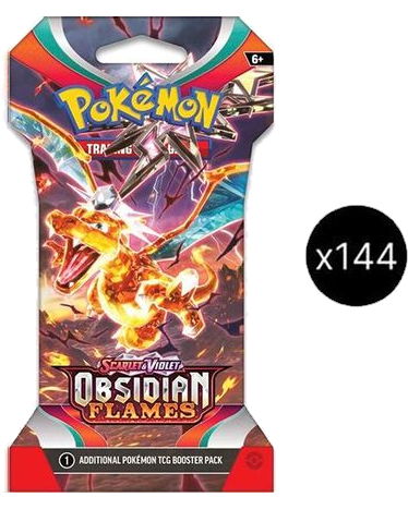 Obsidian Flames Sleeved Booster Pack Case