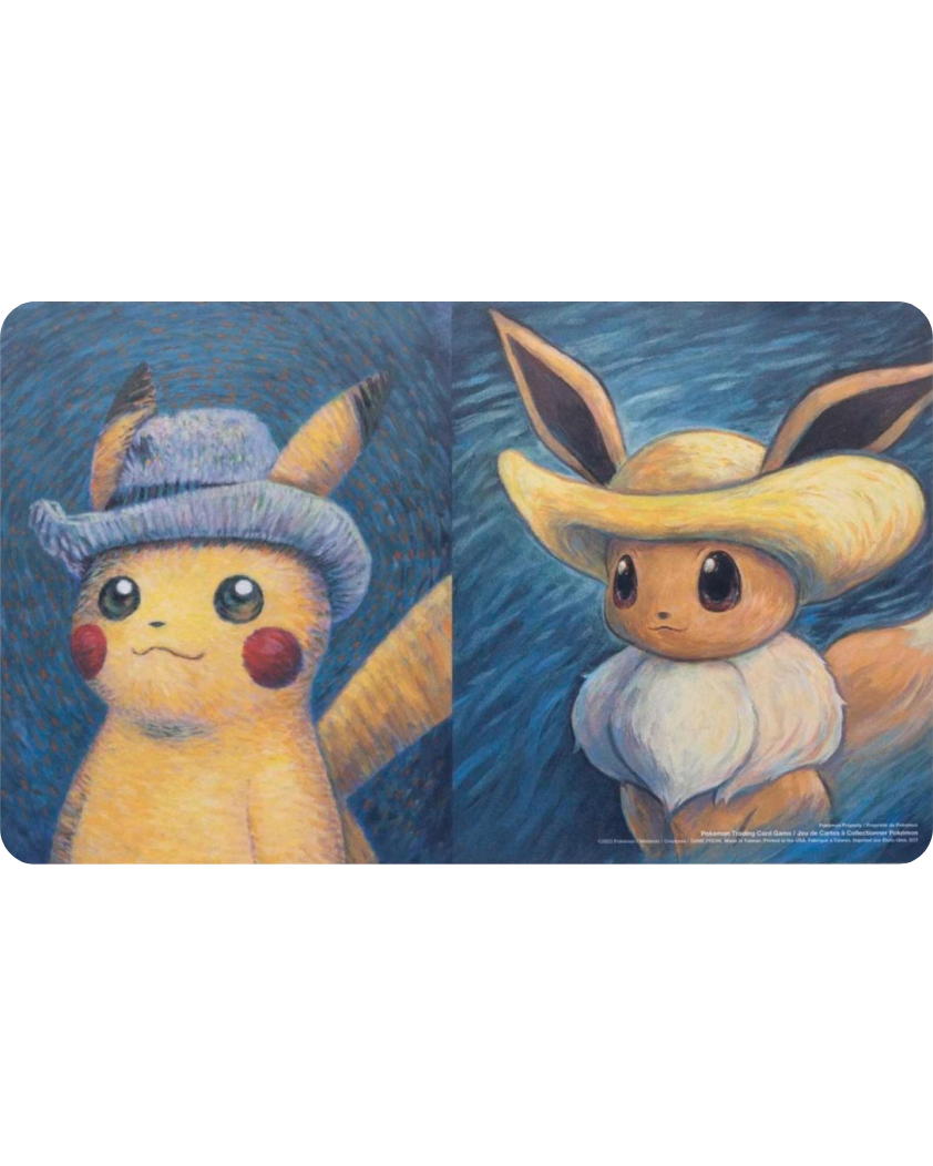 Playmat - Pikachu & Eevee Inspired by Vincent's Self-Portraits (Pokemon Center × Van Gogh Museum)