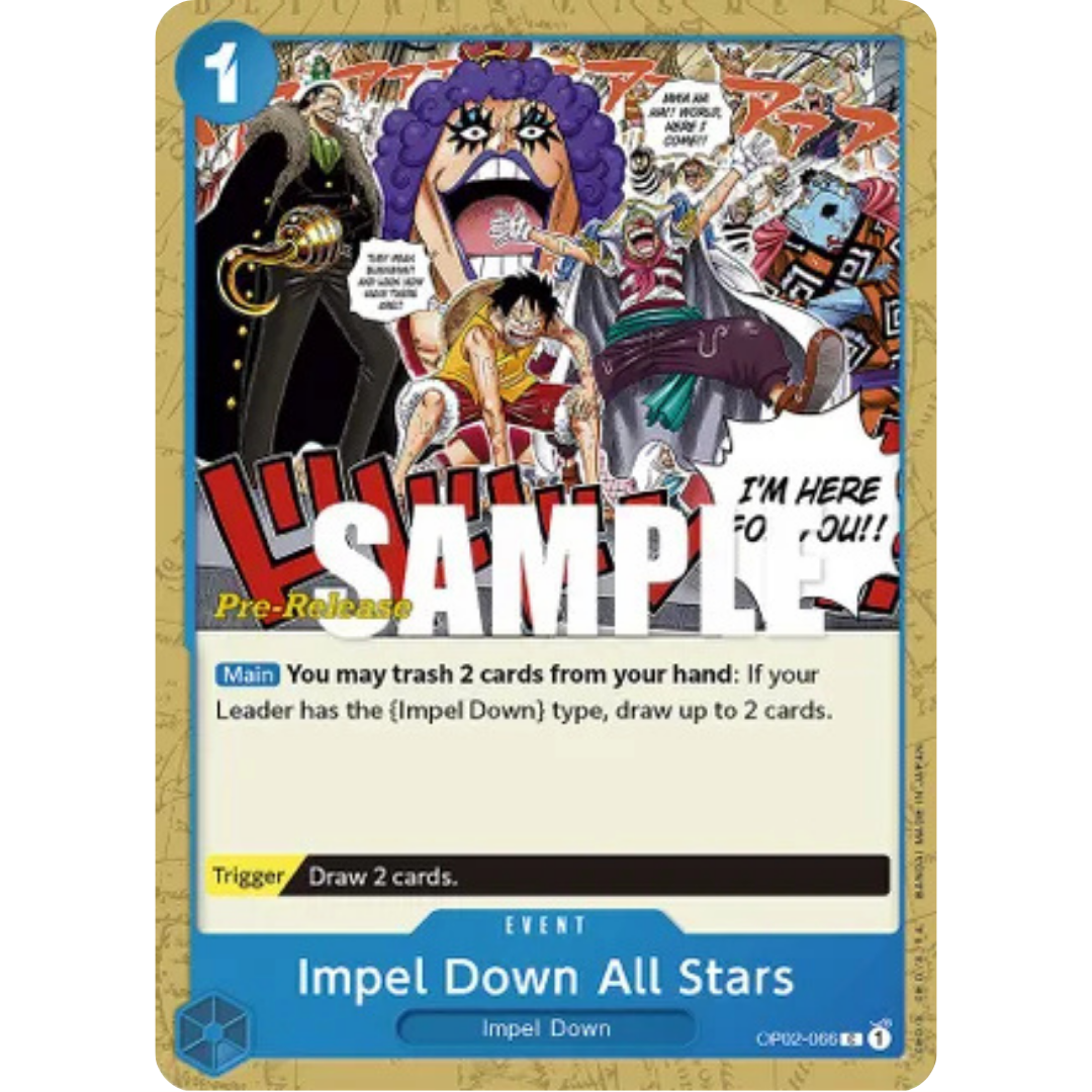 Impel Down All Stars (OP02-066) - Paramount War Pre-Release Cards