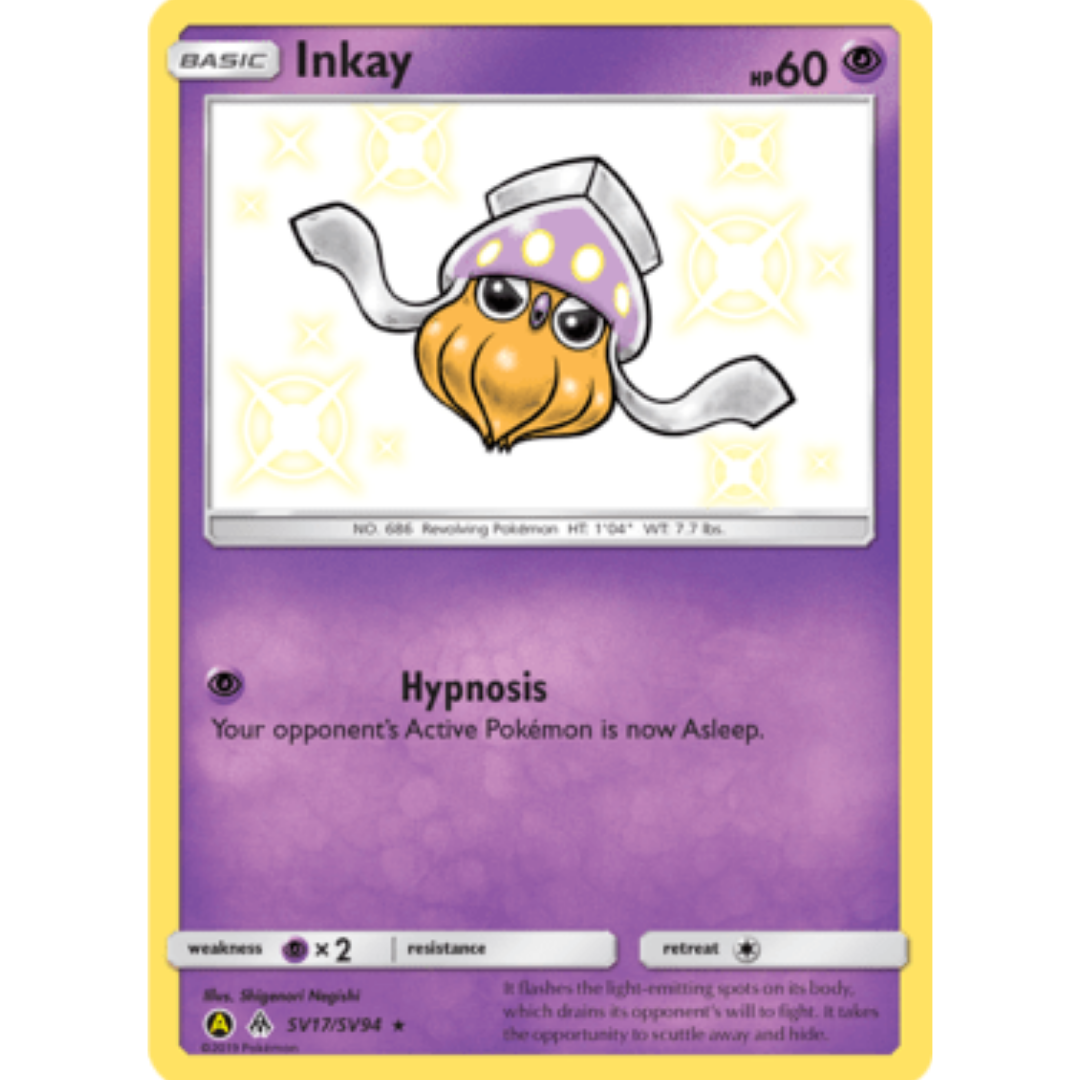 Inkay SV17  - Holofoil Hidden Fates Shiny Vault - Shiny Holo Rare
