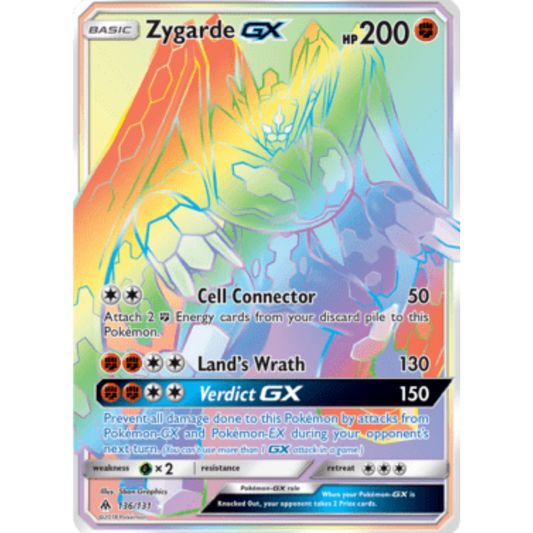 Zygarde GX (Secret) 136  - Holofoil SM  Forbidden Light - Secret Rare
