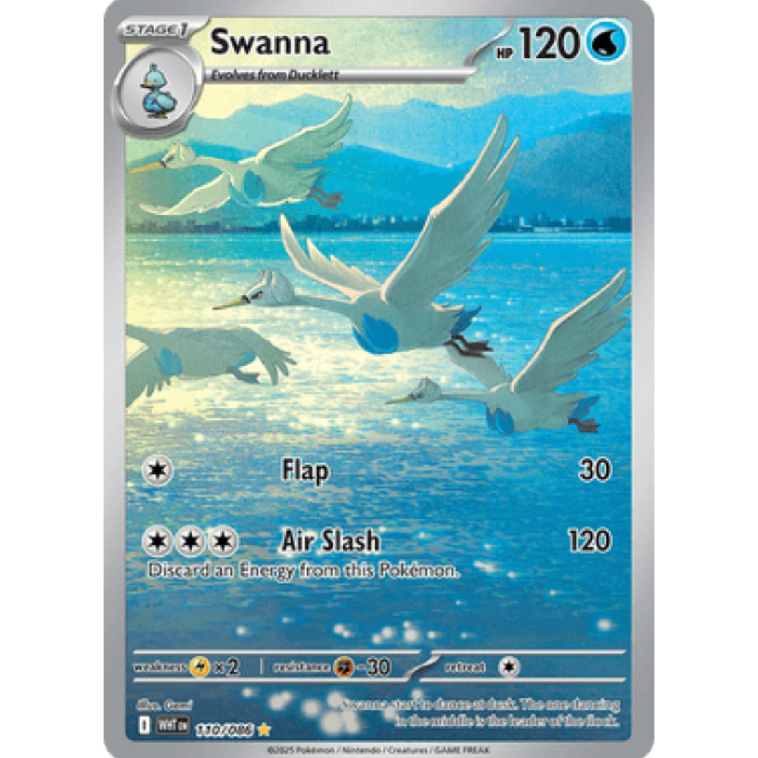 Swanna 110/086  - Holofoil SV White Flare - Illustration Rare