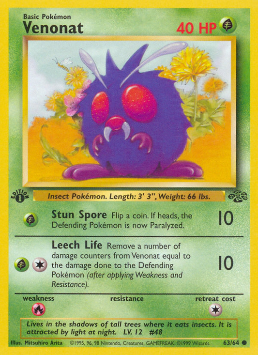 Venonat 063/64  - 1st Edition Jungle - Common