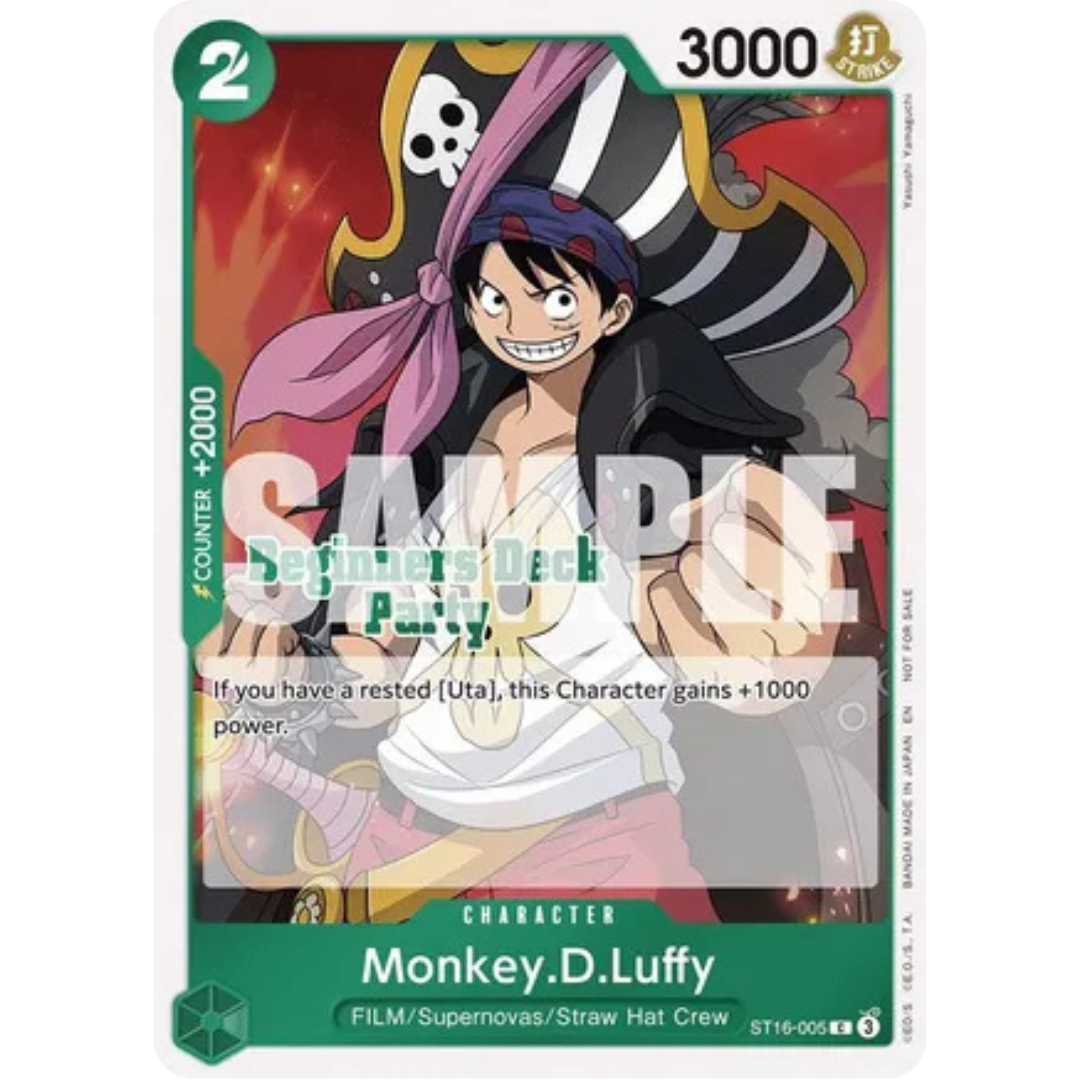 Monkey.D.Luffy (Beginners Deck Party [ST-23] - [ST-28] Participation Pack) (ST16-005) - One Piece Promotion Cards