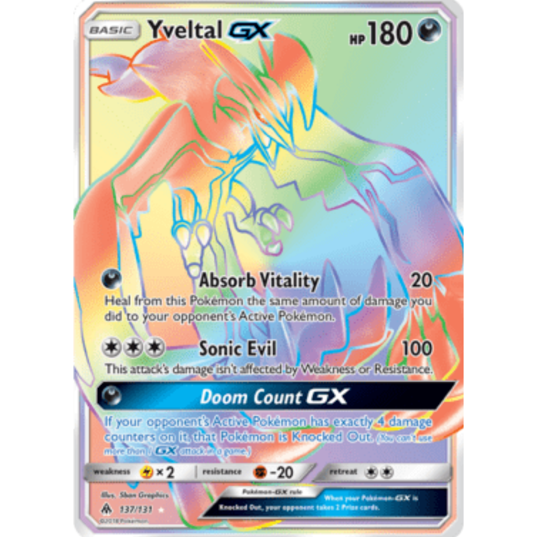 Yveltal GX (Secret)  - Holofoil SM  Forbidden Light - Secret Rare