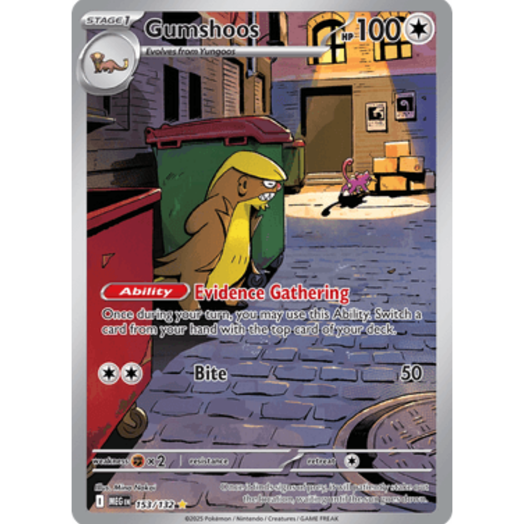 Gumshoos 153/132  - Holofoil ME01 Mega Evolution - Shiny Rare
