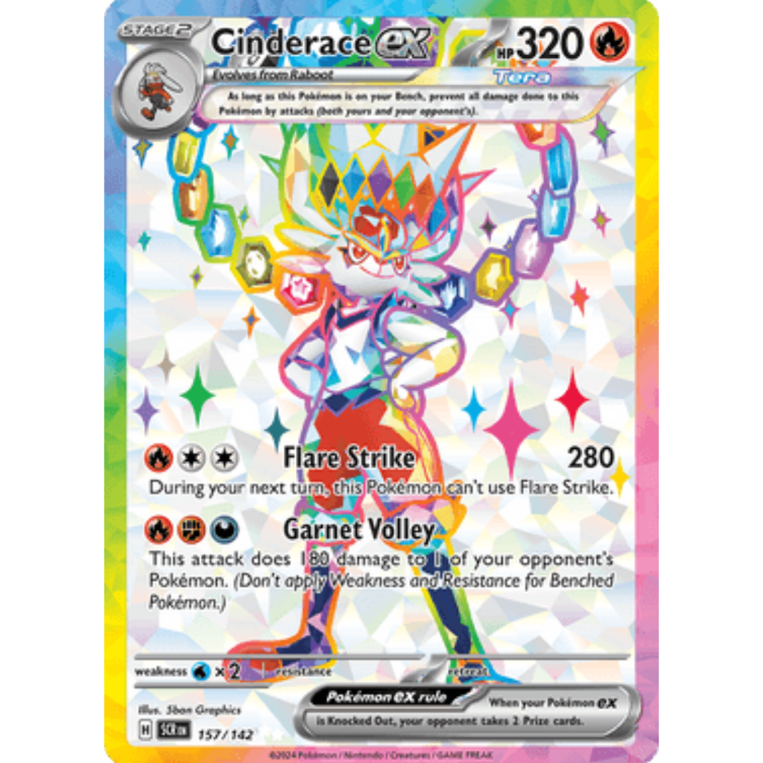Cinderace ex 157/142  - Holofoil SV07 Stellar Crown - Ultra Rare