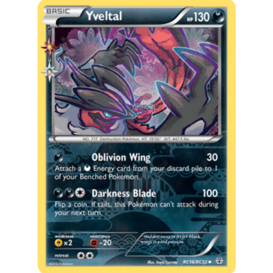 Yveltal RC16/RC32  - Holofoil Generations Radiant Collection - Uncommon