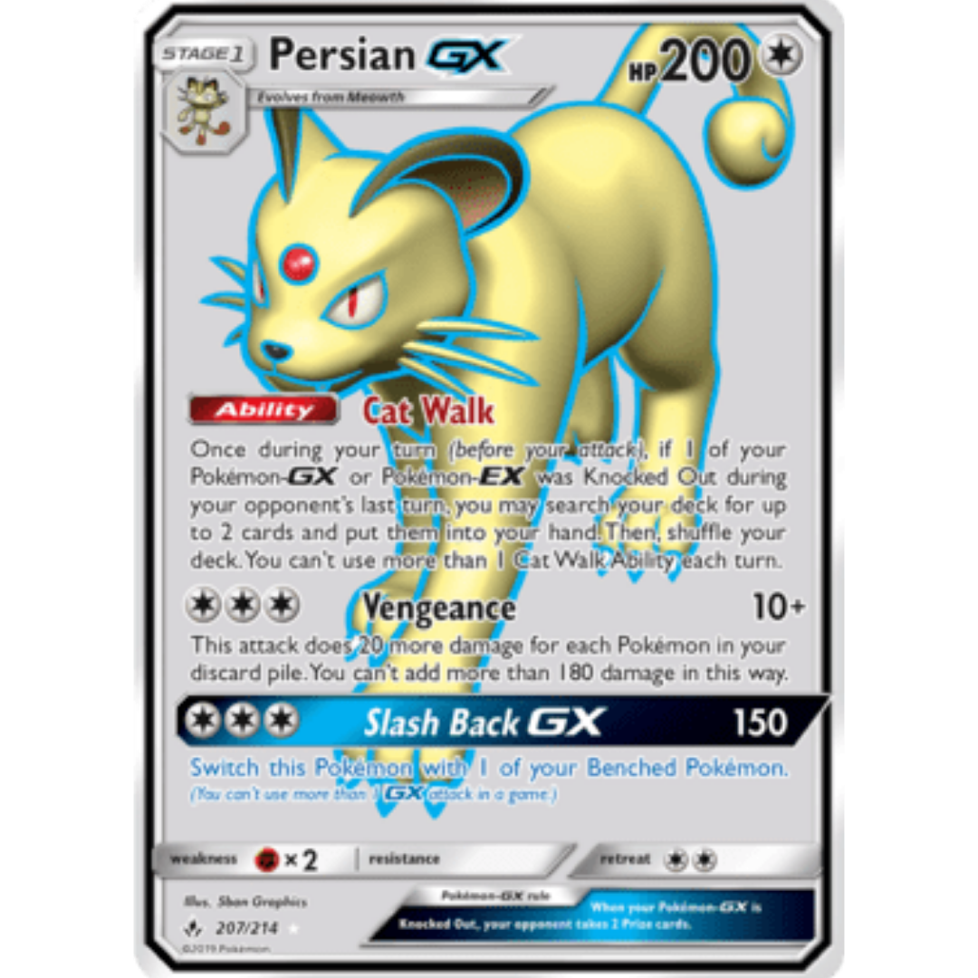 Persian GX (Full Art) 207/214  - Holofoil SM  Unbroken Bonds - Ultra Rare