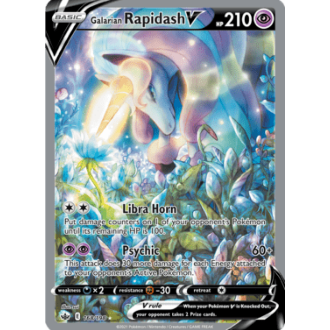 Galarian Rapidash V (Alternate Full Art) 168  - Holofoil SWSH06 Chilling Reign - Ultra Rare