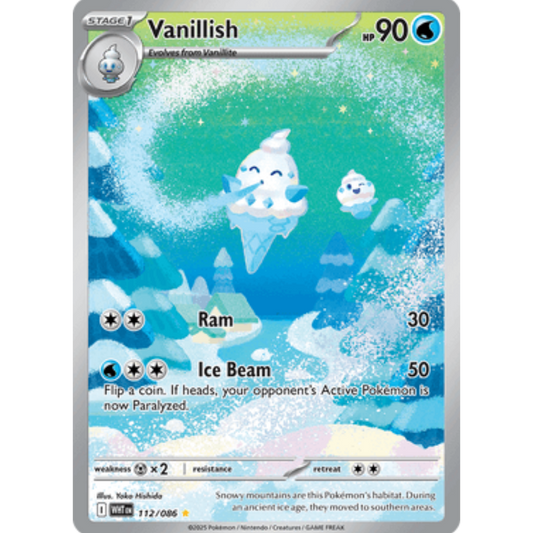 Vanillish 112/086  - Holofoil SV White Flare - Illustration Rare