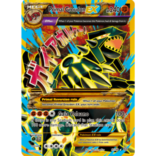 Primal Groudon EX (Shiny Full Art) 097/98  - Holofoil XY  Ancient Origins - Ultra Rare