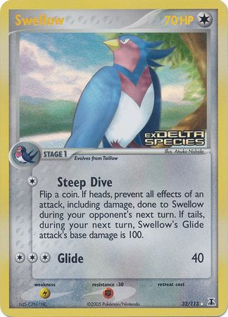 Swellow 032  - Reverse Holofoil Delta Species - Rare