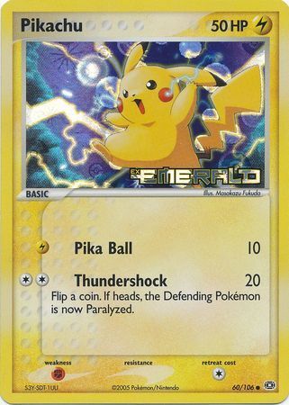 Pikachu 060  - Reverse Holofoil Emerald - Common