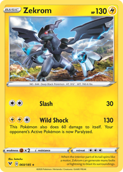 Zekrom 060  - Holofoil SWSH04 Vivid Voltage - Holo Rare