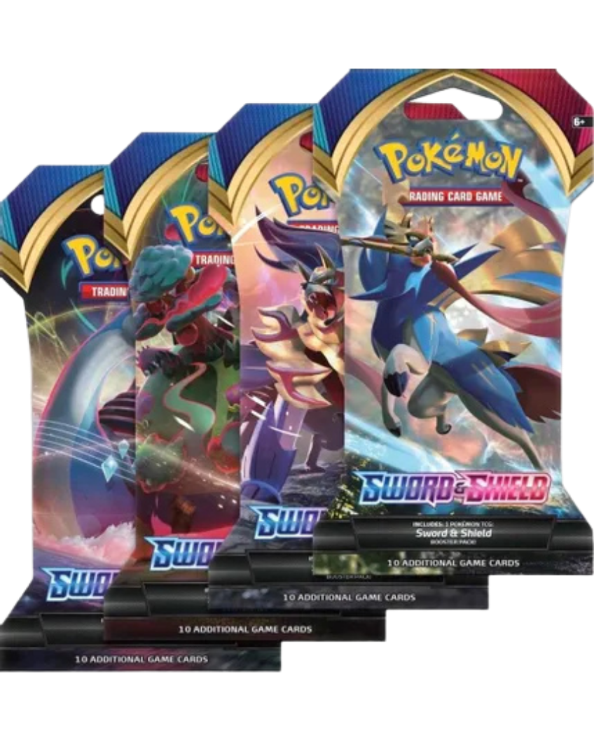 Sword And Shield Base Set Sleeved Booster Pack Art Bundle [Set of 4]
