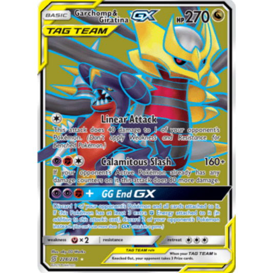 Garchomp & Giratina GX (Full Art) 228  - Holofoil SM  Unified Minds - Ultra Rare