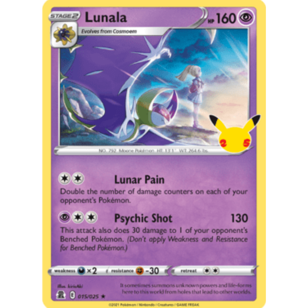 Lunala 015/025  - Holofoil Celebrations - Holo Rare