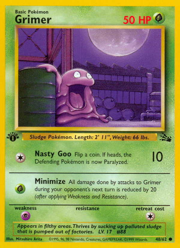Grimer 048  - 1st Edition Fossil - Common