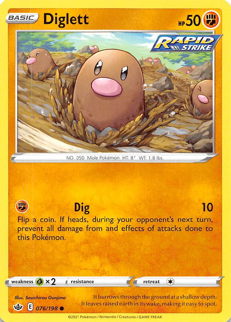 Diglett 076  SWSH06 Chilling Reign - Common