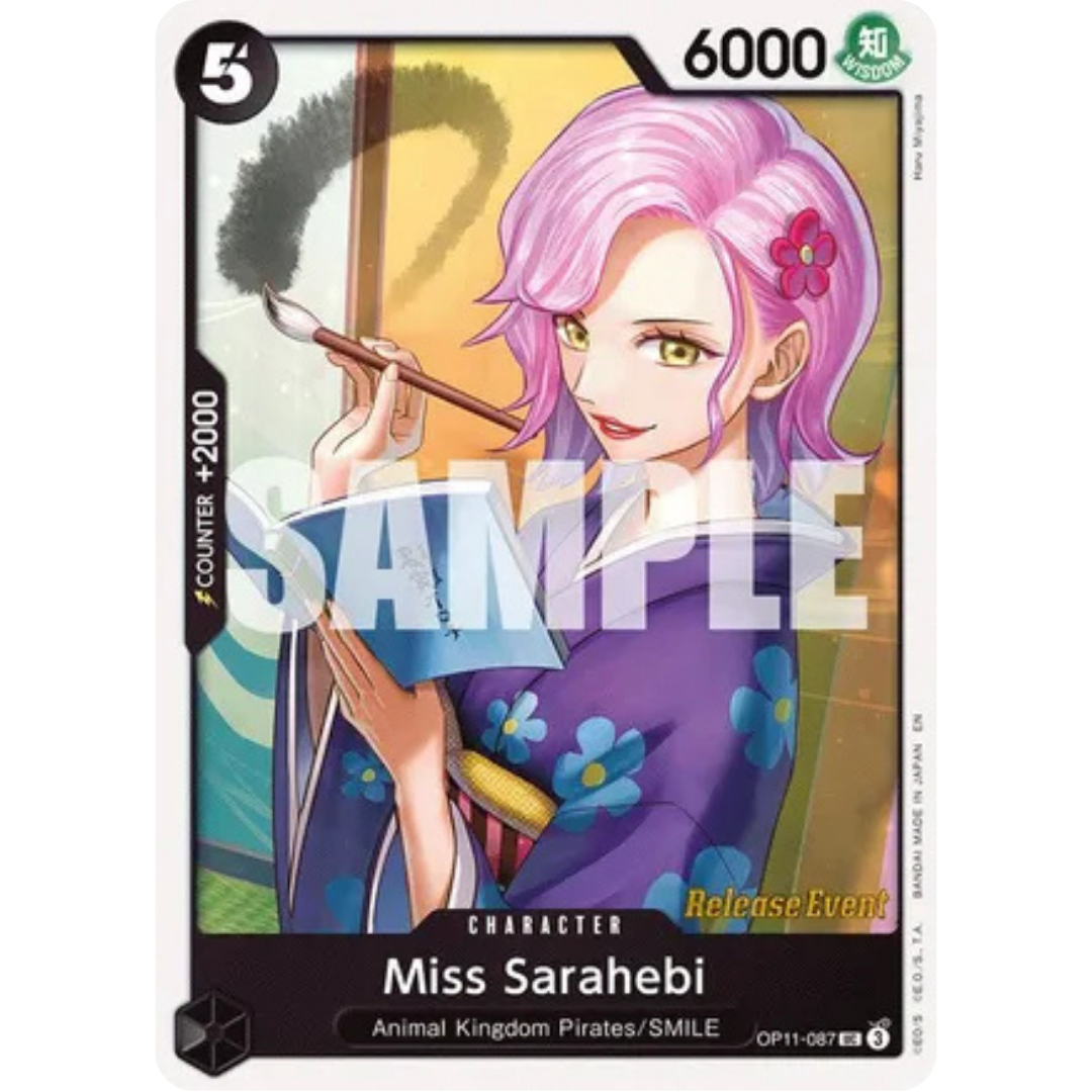 Miss Sarahebi (OP11-087) - A Fist of Divine Speed Release Event Cards
