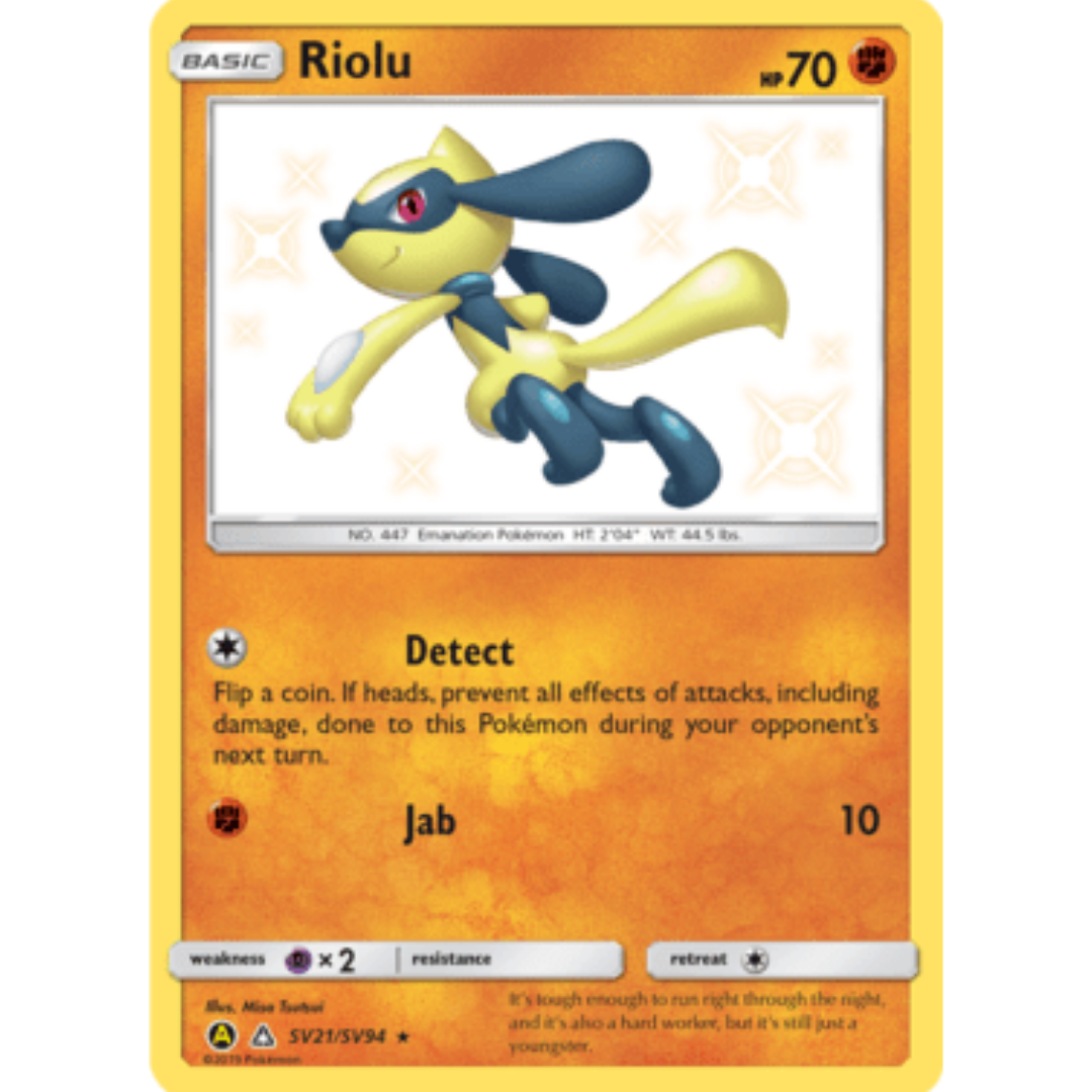Riolu SV21/SV94  - Holofoil Hidden Fates Shiny Vault - Shiny Holo Rare