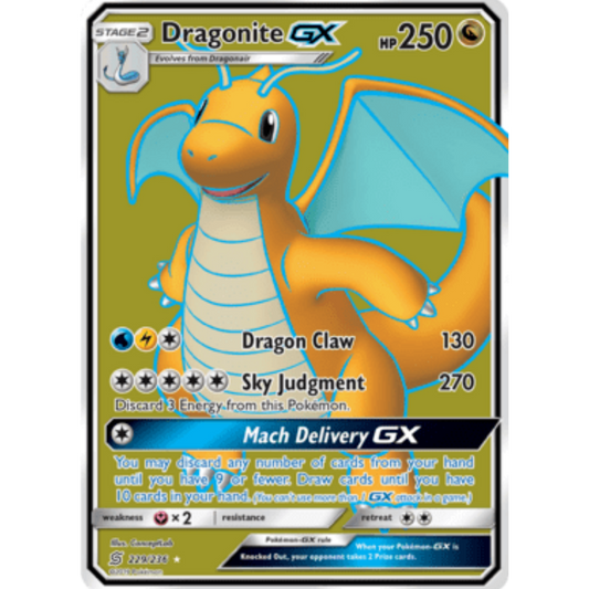 Dragonite GX (Full Art) 229/236  - Holofoil SM  Unified Minds - Ultra Rare