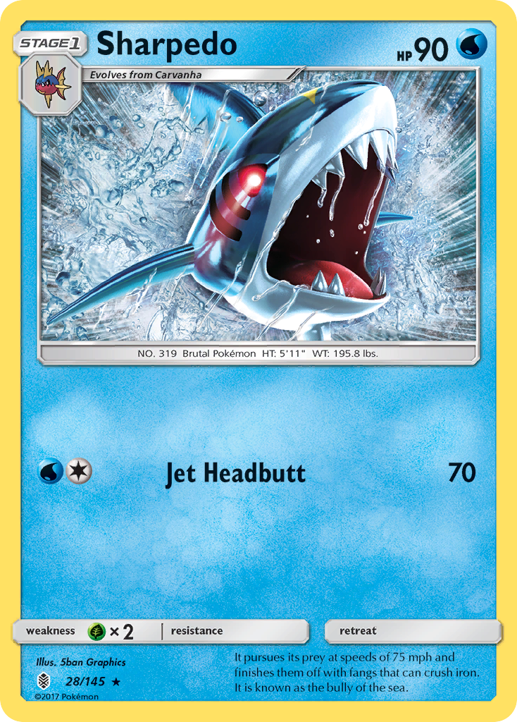 Sharpedo 028  SM  Guardians Rising - Rare