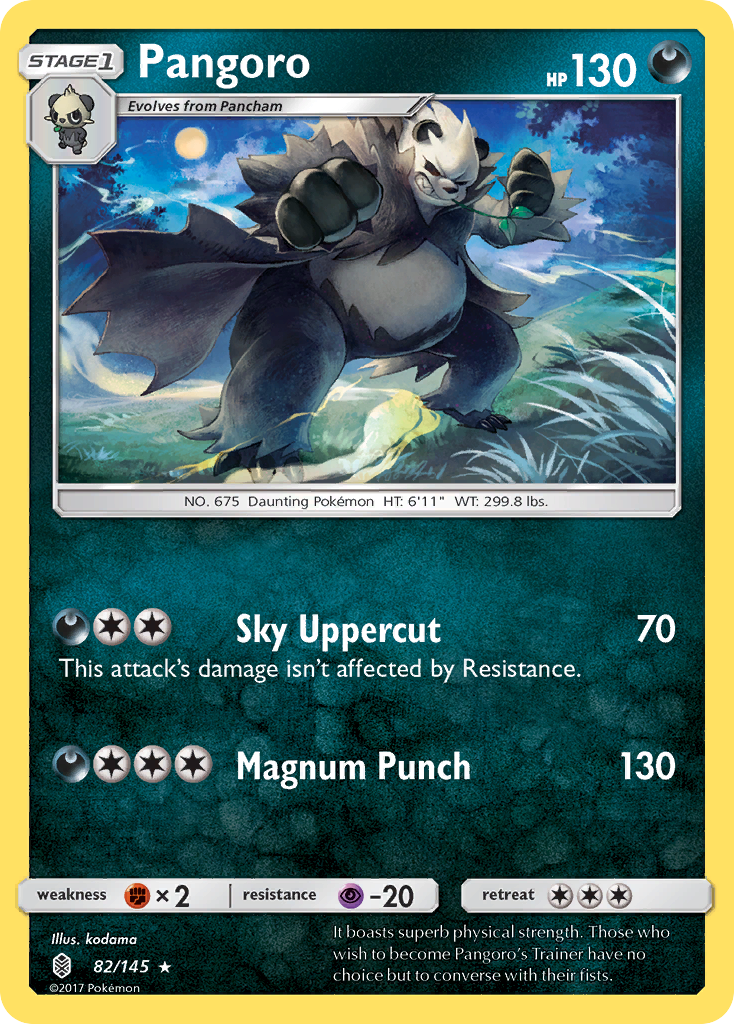 Pangoro 082  SM  Guardians Rising - Rare