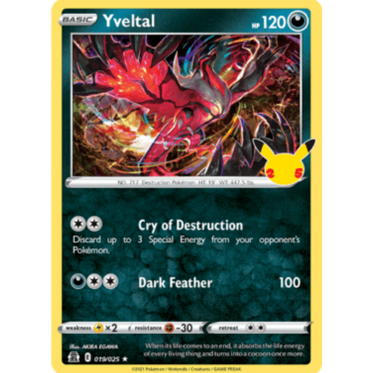 Yveltal 019/025  - Holofoil Celebrations - Holo Rare