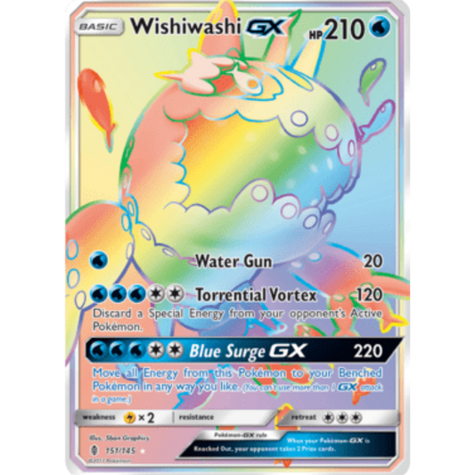 Wishiwashi GX (Secret) 151  - Holofoil SM  Guardians Rising - Secret Rare