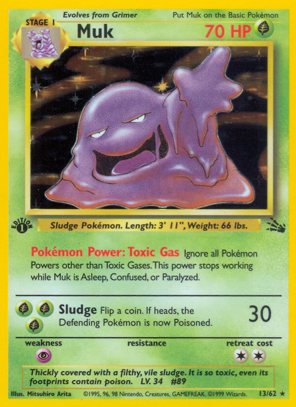 Muk (13) 013  - 1st Edition Holofoil Fossil - Holo Rare
