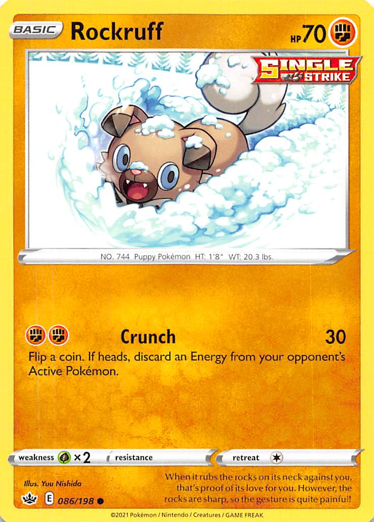 Rockruff 086  SWSH06 Chilling Reign - Common