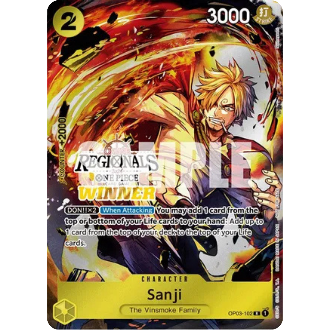 Sanji (Online Regional 2024) [Winner] (OP03-102) - One Piece Promotion Cards Foil