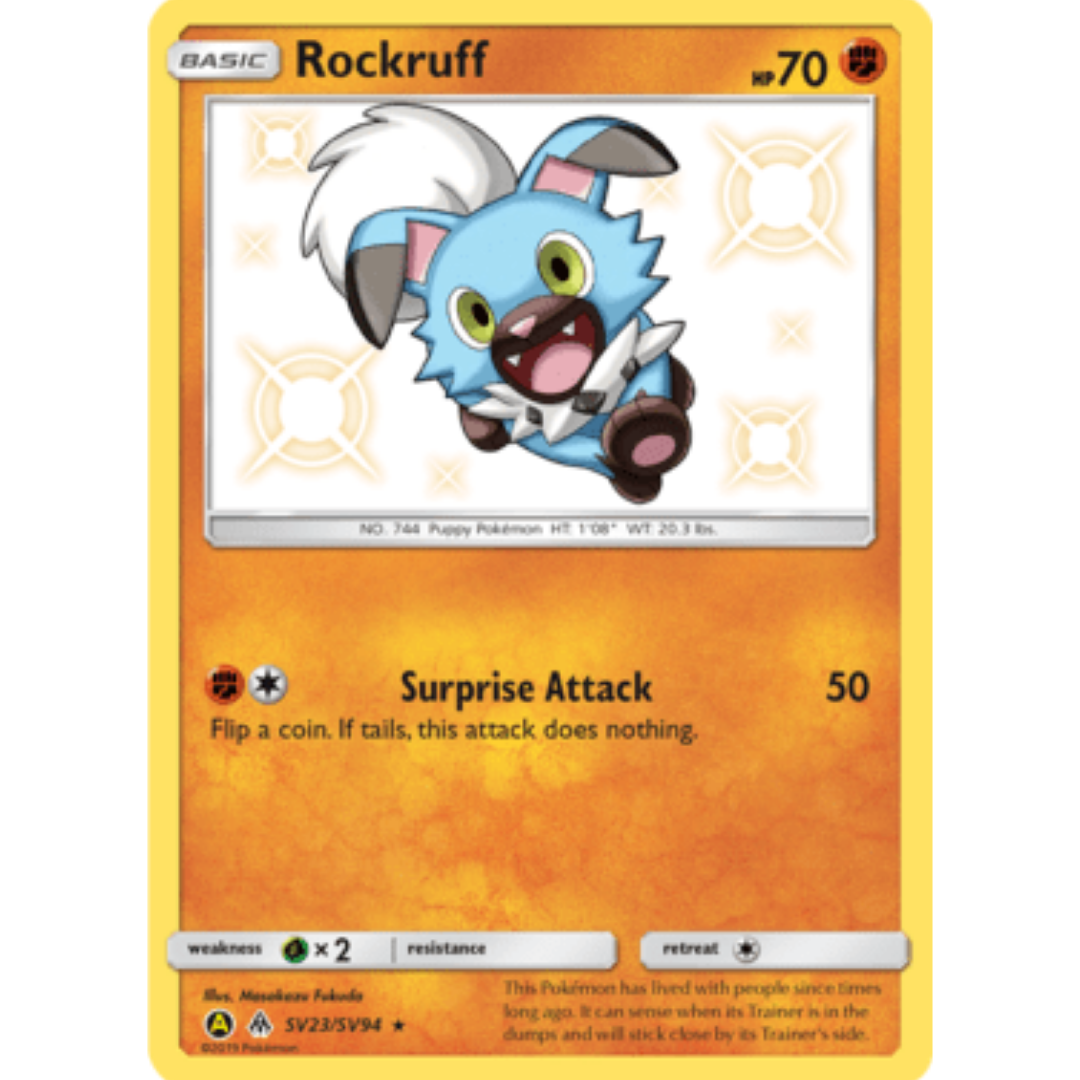 Rockruff SV23  - Holofoil Hidden Fates Shiny Vault - Shiny Holo Rare